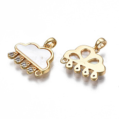 Brass Micro Pave Clear Cubic Zirconia Link Connectors&nbsp;KK-S356-346-NF
