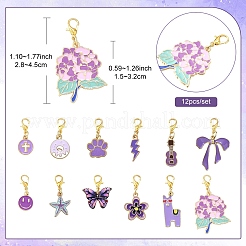 12Pcs Alloy Enamel Pendant Decorations&nbsp;HJEW-YW00093-01