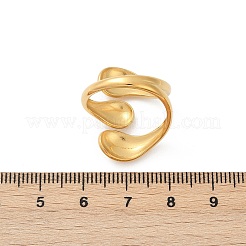 Teardrop 304 Stainless Steel Open Cuff Rings&nbsp;RJEW-R018-01G-01