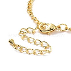 Clear Cubic Zirconia Star Pendant Necklace with Brass Curb Chains for Women&nbsp;NJEW-E042-01G