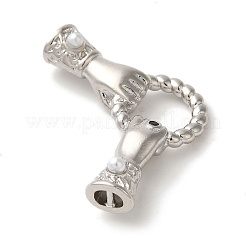 Rack Plating Brass Pave Black Cubic Zirconia Hands with Rings Links Connector Charms&nbsp;LS-KK-A229-13P