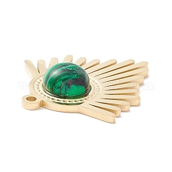 Ion Plating(IP) 304 Stainless Steel Pendants with Synthetic Malachite&nbsp;STAS-K237-11G