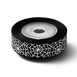 5 Yards Halloween Printed Polyester Grosgrain Ribbon&nbsp;OCOR-WH0047-95B-02
