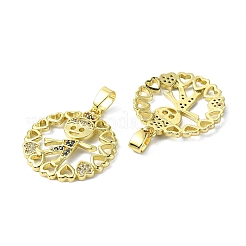 Rack Plating Brass Micro Pave Cubic Zirconia Pendants&nbsp;KK-R157-13A-G