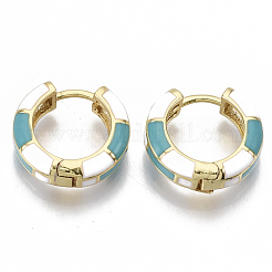 Brass Huggie Hoop Earrings&nbsp;EJEW-S209-06C