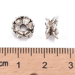 Buddhist Jewelry Findings Tibetan Style Lotus Double Sided Bead Caps&nbsp;PALLOY-O042-03