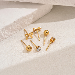 3 Pairs Bowknot 201 Stainless Steel Stud Earring Sets&nbsp;LS-FG5977-1