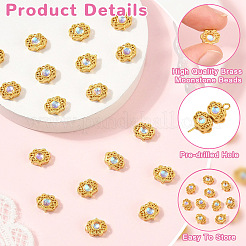 6Pcs Brass Moonstone Multi-Strand Links&nbsp;FIND-YW0013-20