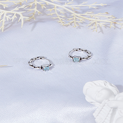 1 Pair Brass Rhinestone Hoop Earrings&nbsp;EJEW-LP0004-95