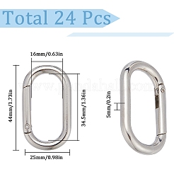 24Pcs Zinc Alloy Spring Gate Rings&nbsp;PALLOY-SC0004-22