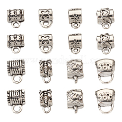 80Pcs 8 Style Tibetan Style Alloy Tube Bails&nbsp;FIND-TA0003-52