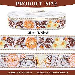 Ethnic Style Polyester Ribbons&nbsp;OCOR-WH0077-34D