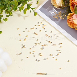 100Pcs 2 Colors Brass Crimp Beads&nbsp;KK-ME0003-11