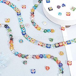 4 Strands 2 Style  Handmade Millefiori Glass Beads Strands&nbsp;LK-OC0001-08