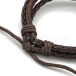 PU Imitation Leather Cord Triple Layer Multi-strand Bracelets&nbsp;BJEW-P329-03AS