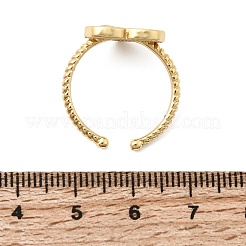 Brass Micro Pave Cubic Zirconia Enamel Cuff Open Rings&nbsp;RJEW-C164-06G