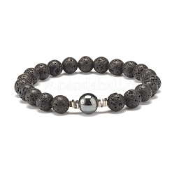 Natural Wood Beads Stretch Bracelets Set&nbsp;BJEW-JB07344