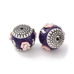 Handmade Resin Indonesia Round Beads&nbsp;IPDL-P005-13AS-01