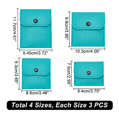 12Pcs 4 Styles Portable Felt Card Cover Bag&nbsp;ABAG-GA0001-21C