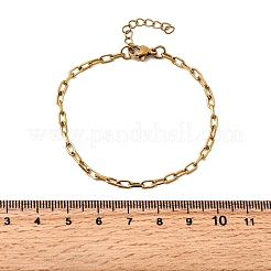 304 Stainless Steel Paperclip Chain Bracelets for Women Men&nbsp;BJEW-A050-03G