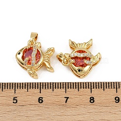Brass Micro Pave Cubic Zirconia Pendants&nbsp;KK-C093-15G