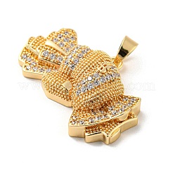 Brass Micro Pave Cubic Zirconia Pendants&nbsp;KK-P250-37G