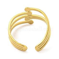 Ion Plating(IP) 304 Stainless Steel Open Cuff Rings&nbsp;RJEW-K245-89G