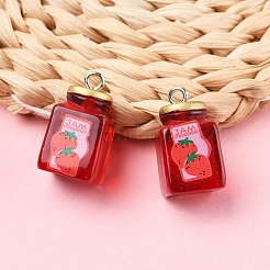 15Pcs Strawberry Jam Resin Pendants&nbsp;RESI-FS0002-15