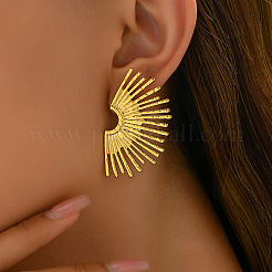 Fan Alloy Stud Earrings&nbsp;FS-WGC55C1-01