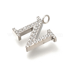 304 Stainless Steel Micro Pave Cubic Zirconia Pendants&nbsp;STAS-H228-06P-N