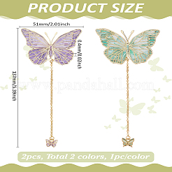 2Pcs 2 Colors Brass Bookmarks&nbsp;AJEW-LP0004-81B