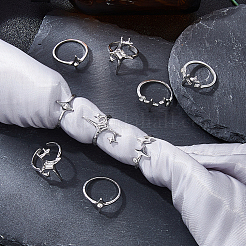 3 Bags Alloy Open Cuff Rings Sets&nbsp;RJEW-DC0001-20