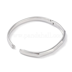 Non-Tarnish 304 Stainless Steel Faceted Ring Hinged Bangles for Women&nbsp;BJEW-C071-16P