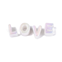 UV Plating Opaque Rainbow Iridescent Acrylic Beads&nbsp;OACR-P010-23B