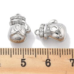 Brass Micro Pave Cubic Zirconia Charms&nbsp;KK-M102-55P