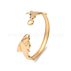Marine 304 Stainless Steel Cuff Bangles for Women&nbsp;LS-BJEW-Z147-01G-05