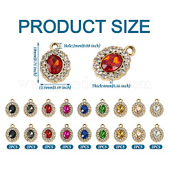 18Pcs 9 Colors UV Plating Alloy Pendants&nbsp;ALRI-TA0001-20