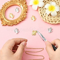 6Pcs 2 Colors Brass with Cubic Zirconia Pendants&nbsp;KK-CJ0003-52