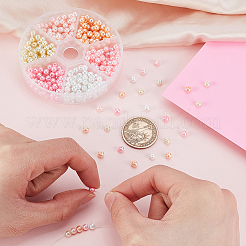 480Pcs 6 Colors Baking Paint Pearlized Glass Pearl Round Beads&nbsp;HY-GA0001-02A