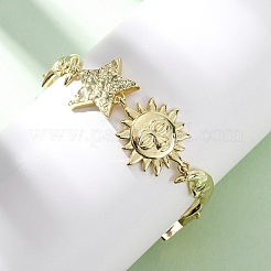 Brass Link Bracelets for Women&nbsp;BJEW-H209-11G