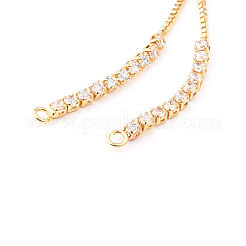 Adjustable Brass Micro Pave Cubic Zirconia Chain Bracelet Making&nbsp;ZIRC-CJ0001-01G