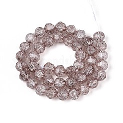 Transparent Crackle Glass Beads Strands&nbsp;GLAA-N053-8mm-03