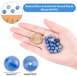 Dyed & Heated Natural Blue Aventurine Round Beads Strands&nbsp;G-AR0002-45