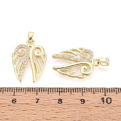 Brass Micro Pave Clear Cubic Zirconia Pendants&nbsp;KK-T075-82G
