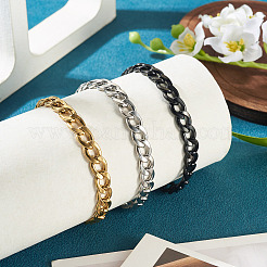 3Pcs 3 Styles 304 Stainless Steel Cuban Link Chain Bracelets&nbsp;BJEW-TAC0062