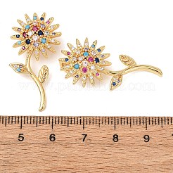Brass Micro Pave Cubic Zirconia Pendants&nbsp;KK-G543-07G-02