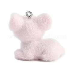 Animal Theme Flocky Resin Pendants&nbsp;RESI-M051-01A