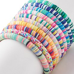 10Pcs 10 Color Handmade Polymer Clay Disc Surfer Stretch Bracelets Set&nbsp;BJEW-JB08873