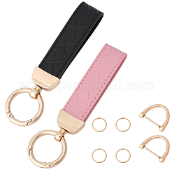 2 Bags 2 Colors PU Leather Keychains&nbsp;KEYC-CL0001-27C