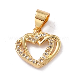 Brass Micro Pave Clear Cubic Zirconia Charms&nbsp;ZIRC-L100-062G